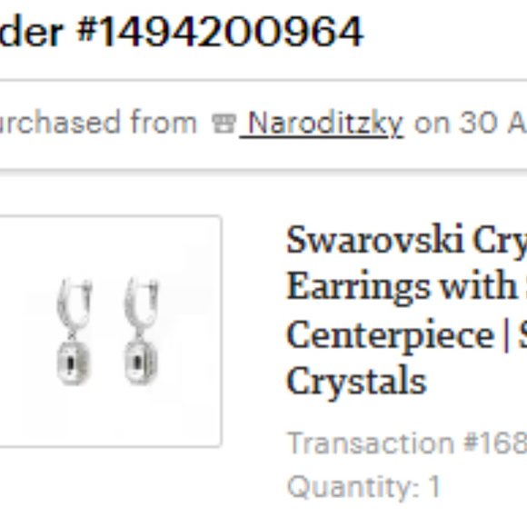 Swarovski Crystal Octagon Earrings with Statement Crystal Centerpiece | Silver - Picture 4 of 5